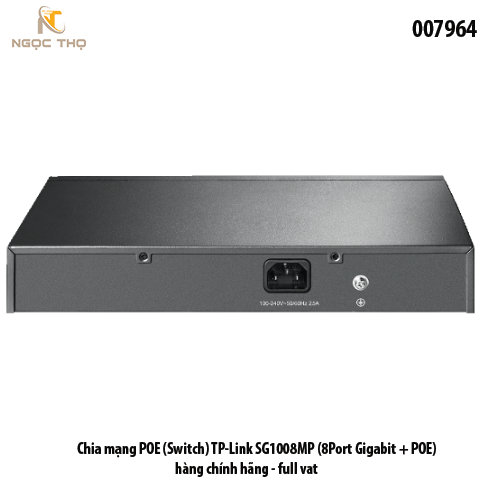 Switch PoE TP-Link SG1008MP – Chia mạng Poe - 8 cổng Gigabit PoE+ | Tổng công suất 126W | Vỏ kim loại – Chính hãng