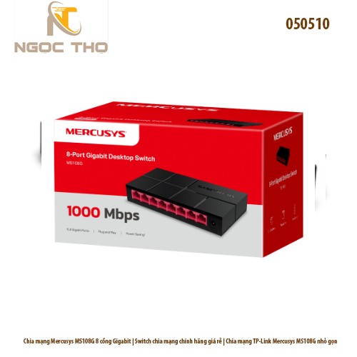Chia mạng Mercusys MS108G – Switch 8 Cổng Gigabit 10/100/1000Mbps – Vỏ Nhựa – Nhỏ Gọn – Hàng Chính Hãng