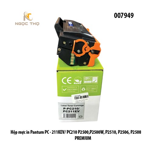Hộp mực Premium Pantum PC‑211KEV / PC‑210 – 1.600 trang – Có lỗ đổ mực & đổ thải – Dùng cho P2200 / P2500 / M6500