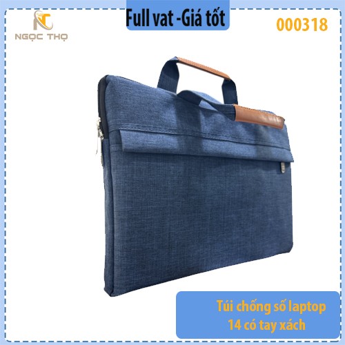 Túi chống sốc Laptop 14" có tay xách – Xanh Navy – Gọn đẹp, lịch lãm – Zin – Full VAT