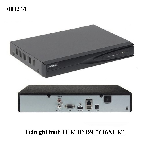 Đầu Ghi Camera IP Hikvision DS-7616NXI-K1 – 16 Kênh – Hỗ Trợ 1 Ổ Cứng 10TB – AI Thông Minh – Chính Hãng – Full VAT