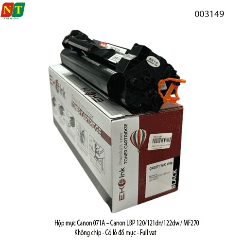 Hộp mực Canon 071A – Canon LBP 120/121dn/122dw / MF270 - Không chíp - Có lỗ đổ mực - Full vat