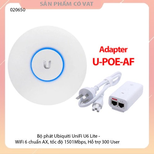 Bộ phát Ubiquiti UniFi U6 Lite - WiFi 6 chuẩn AX, tốc độ 1501Mbps, Hỗ trợ 300 User