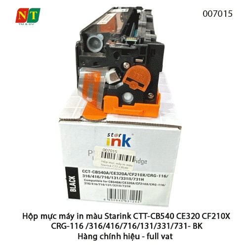 Hộp mực màu Starink BK (Đen) – CTT-CB540 / CE320 / CF210X – CRG-116/316/416/716/131/331/731- chính hiệu – Có lỗ đổ mực