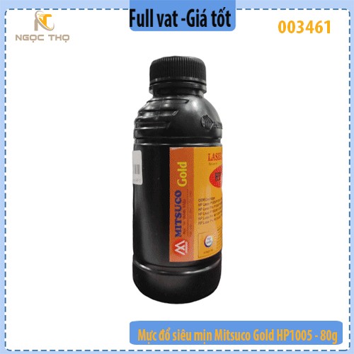 Combo 10 lọ mực đổ siêu mịn HP 1005 Mitsuco Gold 80g – Tặng 1 nắp đổ mực – Full VAT