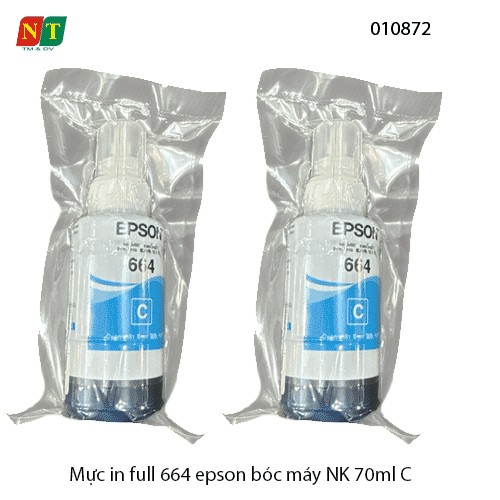 Mực in nhập khẩu 664 – Cyan (C) 70ml – Dùng cho máy in phun Epson L-Series – Hàng nhập khẩu – Full VAT