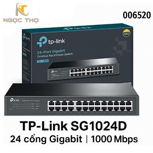 Chia mạng Switch TP-Link SG1024D – Bộ Chia Mạng Tplink 24 Cổng Gigabit 10/100/1000Mbps – Vỏ Kim Loại – Chính Hãng