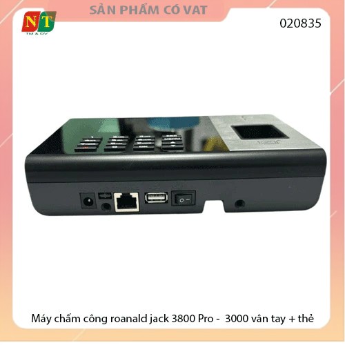 Máy chấm công roanald jack 3800 Pro -  3000 vân tay + thẻ  - full vat - Hỗ trợ cài qua untra