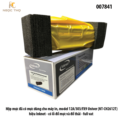 Hộp Mực Inknet 12A – Model 12A / 303 / FX9 – Dùng Cho HP 1010 / 1012 – Có Lỗ Đổ Mực & Xả Thải – Chính Hiệu – Full VAT