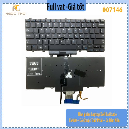 Bàn phím Laptop Dell Latitude E5450 – Có Chuột Trái/Phải – Có Đèn Nền