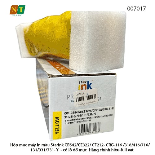 Hộp mực màu Starink Y (Vàng) – CB542A / CE322A / CF212A – Tương thích CRG-116/316/416/716/131/331/731- Hàng chính hiệu