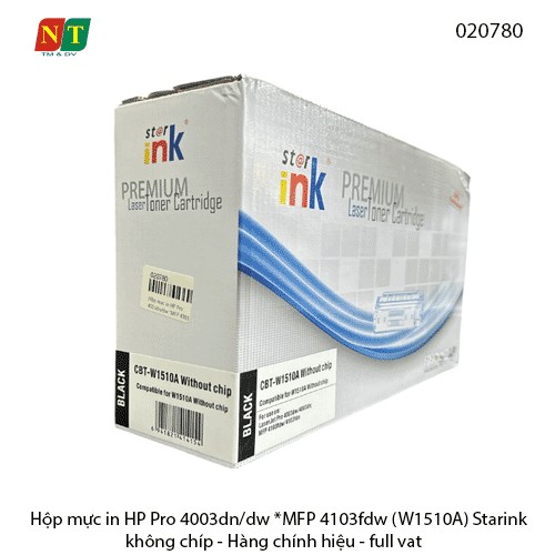 Hộp mực Starink W 1510A / CF151A – 151A  - Dùng cho HP 4003 / 4103 – Không chip – Có lỗ đổ mực – Chính hiệu – Full VAT