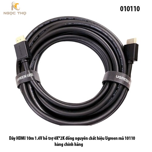 Dây HDMI 10m 1.4V Ugreen 10110 – Hỗ Trợ 4K*2K – Đồng Nguyên Chất – Hàng Chính Hãng – Full VAT