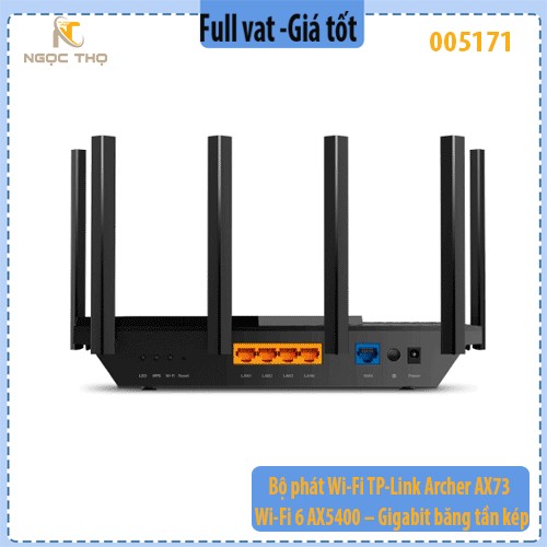 Bộ Phát Wi-Fi TP-Link Archer AX73 (AX5400) – Wi-Fi 6 Gigabit băng tần kép – Kết nối tới ~200 thiết bị – Chính hãng