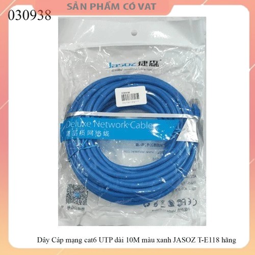 Dây Cáp mạng cat6 UTP dài 10M màu xanh JASOZ T-E118 hãng
