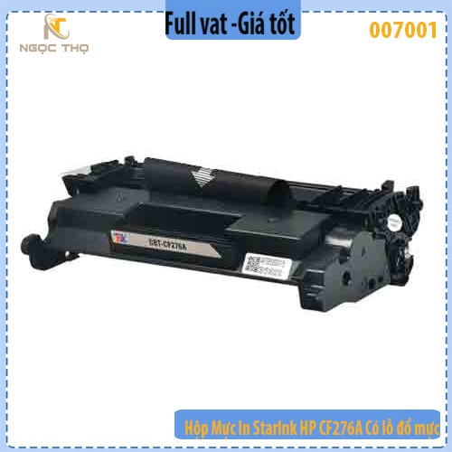 Hộp Mực In StarInk HP CF276A - Hộp mực 76A không chíp - Có lỗ đổ mực và đổ thải - Hàng chính Hiệu- Full Vat