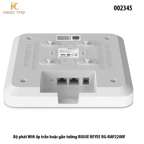Bộ phát Wi‑Fi Ruijie Reyee RG‑RAP2200(F) – Ốp trần/treo tường – AC1300 (1267Mbps) Dual Band – 110 user – Quản lý Cloud