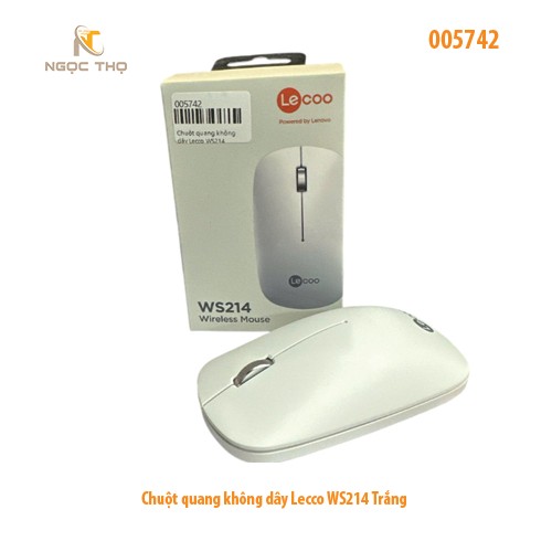 Chuột quang không dây Lecco WS214 Trắng – Nhỏ gọn, tiện dụng, thời trang, full VAT