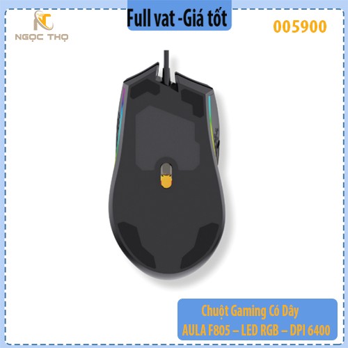 Chuột Gaming Có Dây AULA F805 – LED RGB – DPI 6400 – 7 Nút Macro – Hàng Chính Hãng – Full VAT – BH 24T