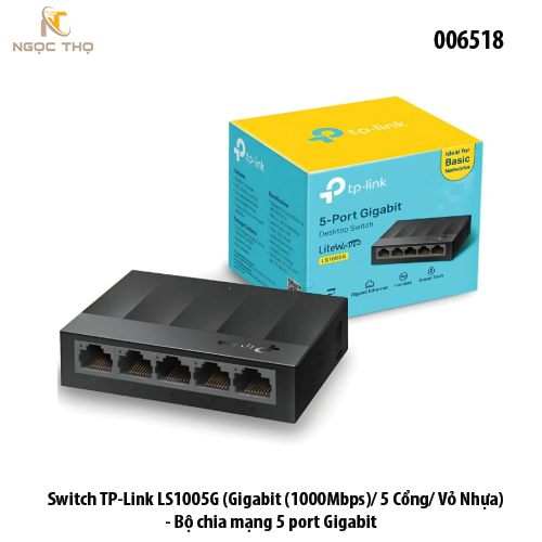 Switch TP-Link LS1005G – Bộ Chia Mạng TPlink 5 Cổng Gigabit 10/100/1000Mbps – Vỏ Nhựa – Nhỏ Gọn, Tiết Kiệm Điện