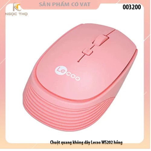 Chuột quang không dây Lecoo WS202 hồng
