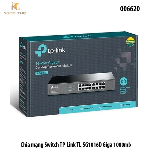 Switch TP-Link TL-SG1016D – Bộ Chia Mạng Tplink 16 Cổng Gigabit 10/100/1000Mbps – Plug & Play – Chính Hãng – Full VAT