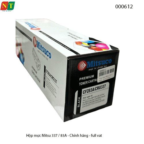 Hộp mực Mitsuco 337 / 83A (CF283A) – Có lỗ đổ & đổ thải – Chính hiệu – Full VAT