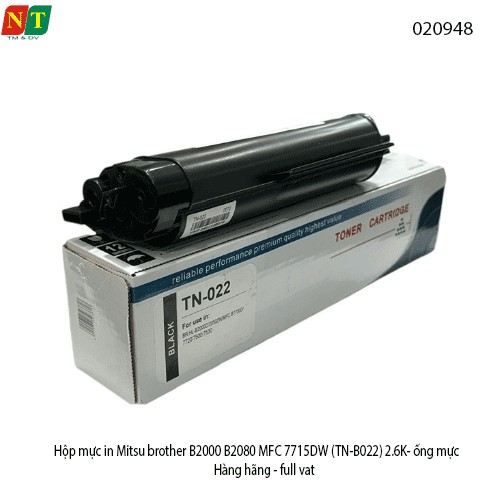 Hộp mực in Mitsuco Brother TN-B022 B2000 B2080 MFC 7715DW – ống mực 2.6K – trắng đen – full VAT