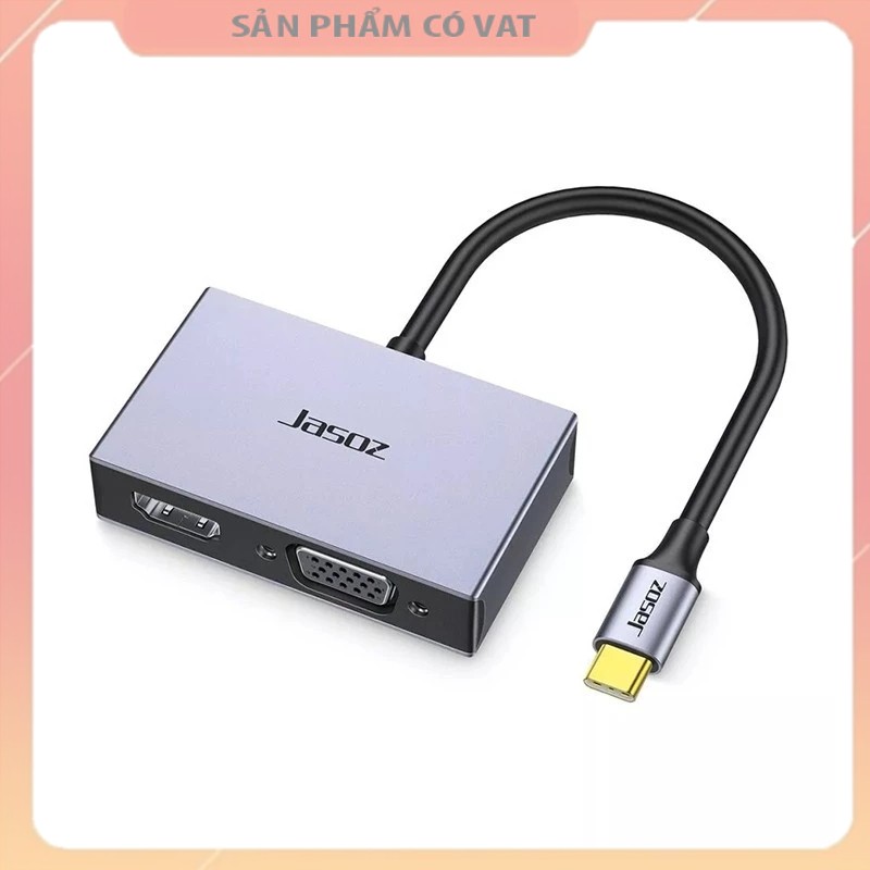 Cáp chuyển USB Type C sang HDMI và VGA JASOZ T-H105