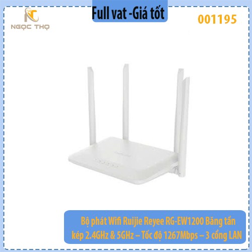 Bộ phát WiFi Ruijie RG-EW1200 – Smart Home Dual-band AC1200 MU-MIMO – Hỗ trợ Mesh – Chính hãng Full VAT