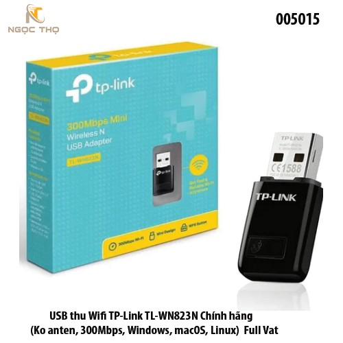 USB Thu WiFi TP-Link TL-WN823N – 823N - Chuẩn N 300Mbps – Mini Nhỏ Gọn – Không Ăng-ten – Hỗ Trợ Windows/macOS/Linux