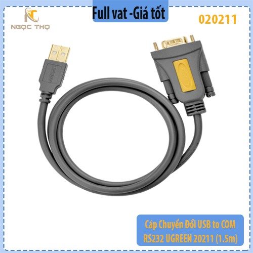 Cáp Chuyển Đổi USB to COM RS232 UGREEN 20211 (1.5m) – Hàng chính hãng – Full VAT