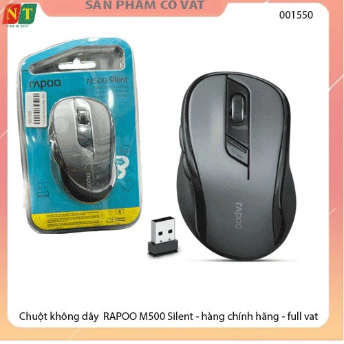 Chuột không dây  RAPOO M500 Silent Black (Bluetooth) 18404 - hàng chính hãng - full vat