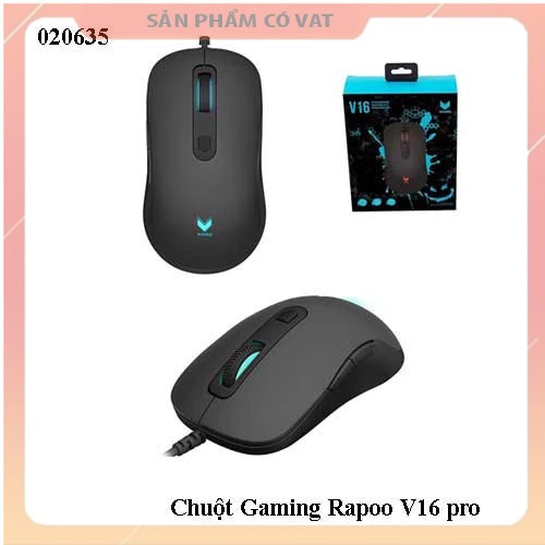 Chuột máy tính có dây gaming Rapoo V16 RGB Black- Hàng hãng- Full Vat