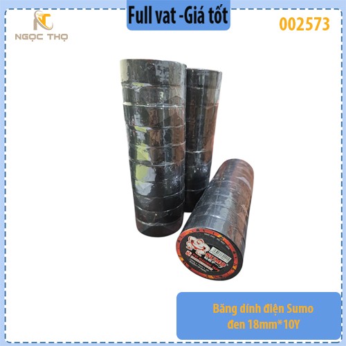 Băng dính điện Sumo đen 18mm x 10Y – Chống cháy lan cấp A – Hàng chính hiệu – Full VAT
