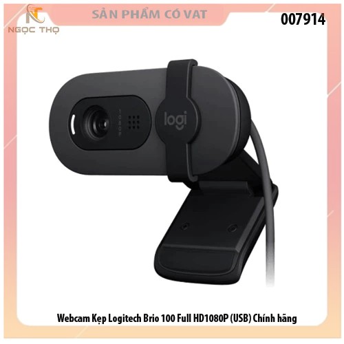 Webcam Kẹp Logitech Brio 100 Full HD1080P - chân usb - Chính hãng - chính hãng