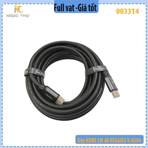 Dây HDMI 5M 4K VEGGIEG V-H304 – HDMI 2.0, 4K@60Hz – Hàng chính hiệu – Full VAT