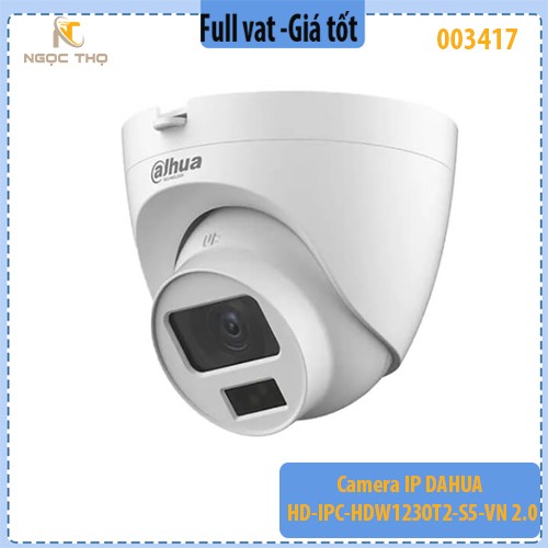 Camera IP Dome Dahua HD-IPC-HDW1230T2-S5-VN 2MP – Full HD – POE – Hồng ngoại 30m – IP67 – Chính hãng – Full VAT