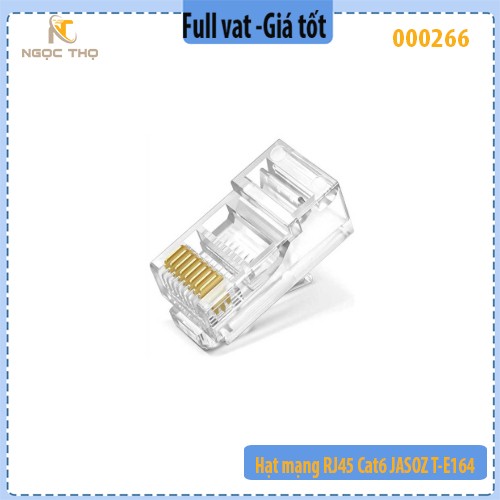 Hạt mạng Cat6 Hộp 100C Chân Đồng Mạ Vàng 1U Jasoz T-E164 - hàng chính hãng - full vat