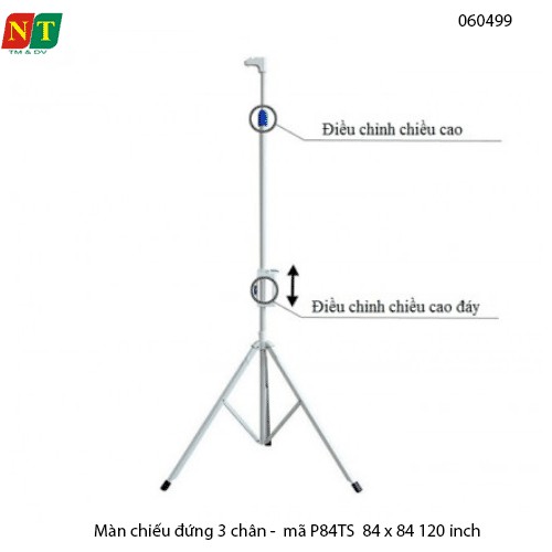 Màn chiếu 3 chân DALITE P84TS 120” (84×84 | 2.13×2.13m) – Tỷ lệ 1:1 – Matte White – Chính hãng – Full VAT
