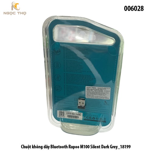 Chuột không dây Bluetooth Rapoo M100 Silent Dark Grey_18199 - hàng chính hãng - full vat