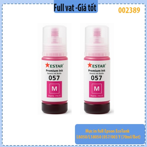 Mực in full Epson EcoTank L8050 / L18050 (057/003 M) – Magenta – 70ml/chai – Chính hiệu Estar – Full VAT