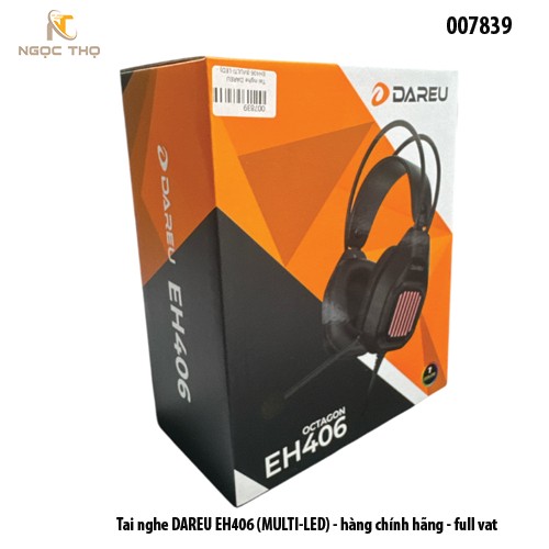 Tai Nghe Gaming DareU EH406 – Giả Lập Âm Thanh 7.1 – Driver 50mm – LED Đa Màu – USB – Hàng Chính Hãng – Full VAT