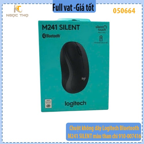 Chuột Không Dây Logitech M241 Silent Bluetooth – Graphite (Than chì) – Siêu êm, giảm 90% tiếng ồn – Hàng chính hãng