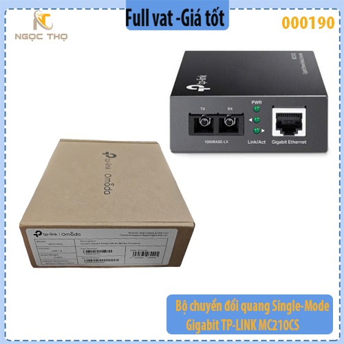 Bộ chuyển đổi quang điện TP-Link MC210CS – Single-Mode Gigabit – SC – 15km - Hàng chính hãng – Full VAT – Cắm là chạy