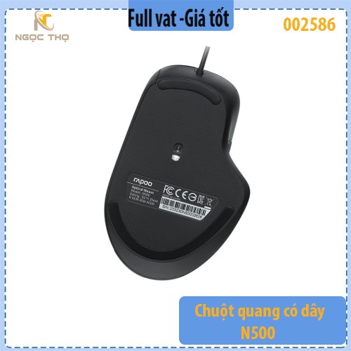 Chuột quang có dây N500 – Công thái học cho tay lớn – 4 mức DPI – Nút tiến / lùi tiện dụng - chính hãng - full vat