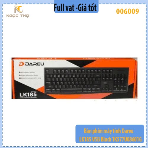 Bộ phím chuột máy tính Dareu LK185 USB Black + LM103 – Fullsize 104 phím – Chuột 1000 DPI – Hàng chính hãng – Full VAT