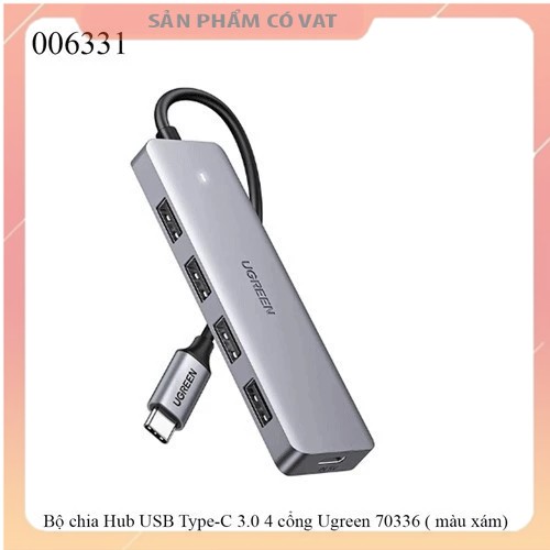 Bộ chia Hub USB Type-C 3.0 4 cổng Ugreen 70336 ( màu xám dài 1m)