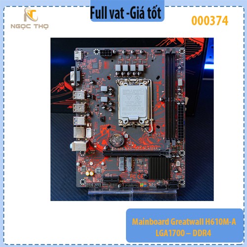 Mainboard Greatwall H610M‑A – LGA1700 – DDR4 2 khe (tối đa 64GB) – M.2 NVMe PCIe 3.0 x4 – PCIe 4.0 x16