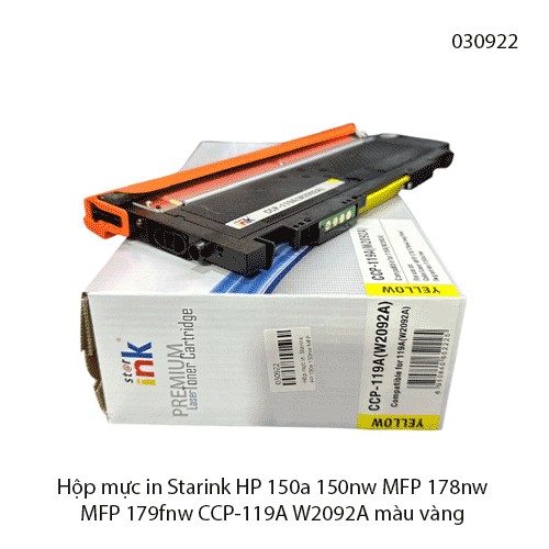 Hộp mực in Starink HP 150a 150nw MFP 178nw MFP 179fnw CCP-119A W2092A màu vàng -full vat